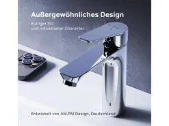 Einhebelmischer<AM.PM Einhebel Waschtischarmatur Hit Wasserhahn Bad aus Messing FTA02800 Chrom