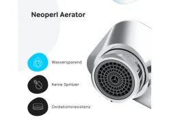Einhebelmischer<AM.PM Einhebel Waschtischarmatur Hit Wasserhahn Bad aus Messing FTA02800 Chrom