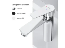 Einhebelmischer<AM.PM Einhebel Waschtischarmatur Hit Wasserhahn Bad aus Messing FTA02800 Chrom