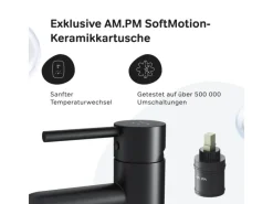 AM.PM Einhebel Waschtischarmatur Spike Wasserhahn Bad aus Messing FPA92022 Schwarz< Einhebelmischer