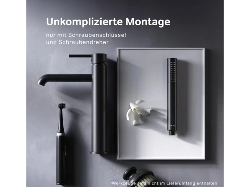 AM.PM Einhebel Waschtischarmatur Spike Wasserhahn Bad aus Messing FPA92022 Schwarz< Einhebelmischer