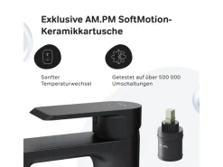 Outlet AM.PM Einhebel Waschtischarmatur Flash Wasserhahn Bad aus Messing FNA02122 Schwarz