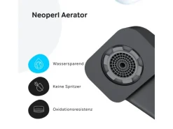 Outlet AM.PM Einhebel Waschtischarmatur Flash Wasserhahn Bad aus Messing FNA02122 Schwarz