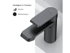 Outlet AM.PM Einhebel Waschtischarmatur Flash Wasserhahn Bad aus Messing FNA02122 Schwarz