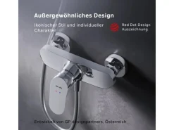 AM.PM Einhebel-Duscharmatur Like Brausearmatur aus Messing, Brausebatterie, Wasserhahn Bad FLA20000 Chrom< Einhebelmischer