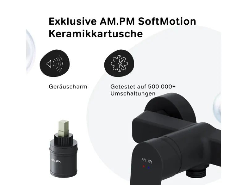 Einhebelmischer<AM.PM Einhebel-Duscharmatur Gem Brausearmatur aus Messing, Brausebatterie Wasserhahn Bad FTA20022