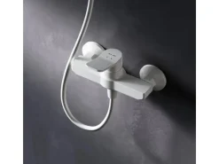 New AM.PM Einhebel-Duscharmatur Hit Brausearmatur aus Messing, Mischbatterie Brausebatterie Wasserhahn Bad FXA20033 Weiß