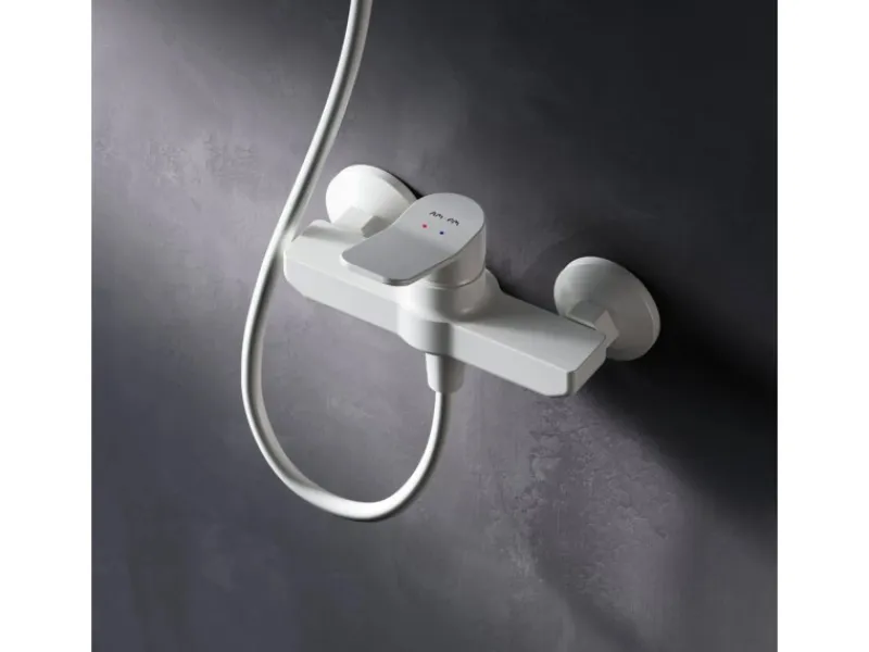 New AM.PM Einhebel-Duscharmatur Hit Brausearmatur aus Messing, Mischbatterie Brausebatterie Wasserhahn Bad FXA20033 Weiß