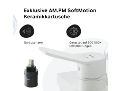 New AM.PM Einhebel-Duscharmatur Hit Brausearmatur aus Messing, Mischbatterie Brausebatterie Wasserhahn Bad FXA20033 Weiß