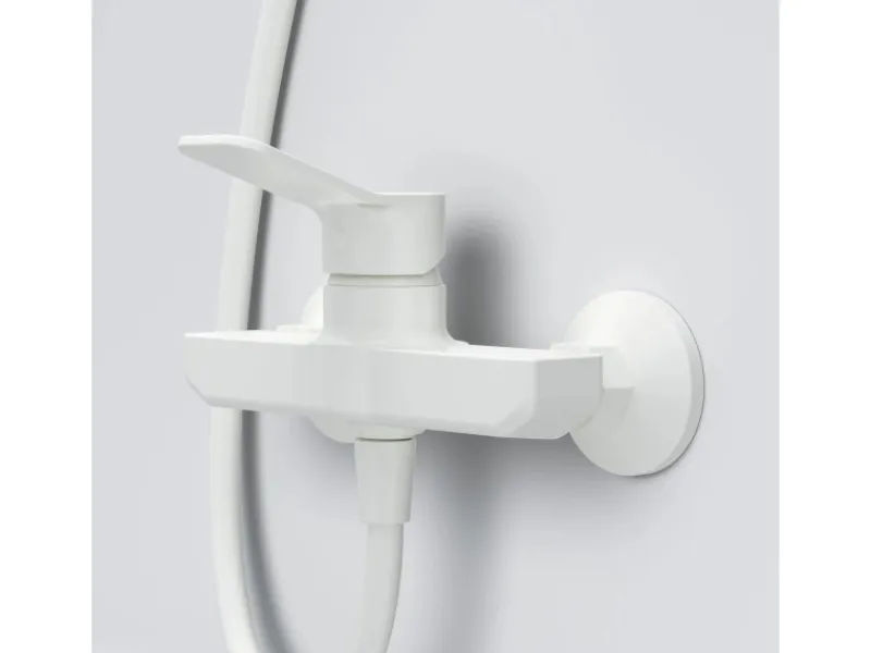 New AM.PM Einhebel-Duscharmatur Hit Brausearmatur aus Messing, Mischbatterie Brausebatterie Wasserhahn Bad FXA20033 Weiß