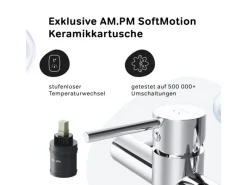 AM.PM Einhebel-Duscharmatur Spike Brausearmatur aus Messing, Brausebatterie Wasserhahn Bad FPA20000 Chrom< Einhebelmischer