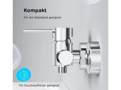 AM.PM Einhebel-Duscharmatur Spike Brausearmatur aus Messing, Brausebatterie Wasserhahn Bad FPA20000 Chrom< Einhebelmischer