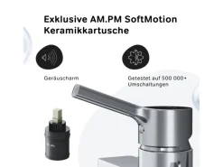 AM.PM Einhebel-Duscharmatur X-Joy S Brausearmatur aus Messing, Brausebatterie Wasserhahn Bad FXB20000  < Einhebelmischer