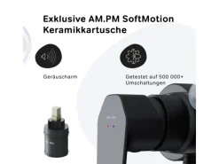 Einhebelmischer<AM.PM Einhebel-Duscharmatur Gem Brausearmatur aus Messing, Brausebatterie, Wasserhahn Bad FGA20022