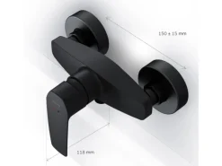 Einhebelmischer<AM.PM Einhebel-Duscharmatur Gem Brausearmatur aus Messing, Brausebatterie, Wasserhahn Bad FGA20022