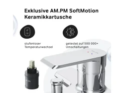 AM.PM Einhebel-Wannenarmatur / Brausearmatur,  Wasserhahn Bad, Wannenbatterie FNA10000 Flash Aufputz Chrom< Einhebelmischer