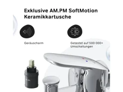 AM.PM Einhebel-Wannenarmatur / Brausearmatur,  Wasserhahn Bad, Wannenbatterie FLA10000 Like Aufputz Chrom< Einhebelmischer