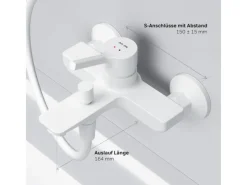 Einhebelmischer<AM.PM Einhebel-Wannenarmatur / Brausearmatur , Wasserhahn Bad Wannenbatterie FXB10033 X-Joy S Aufputz