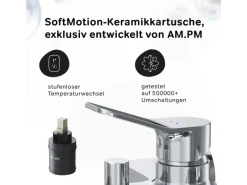Best AM.PM Einhebel-Wannenarmatur mit Handbrause und Halter X-Joy Aufputz