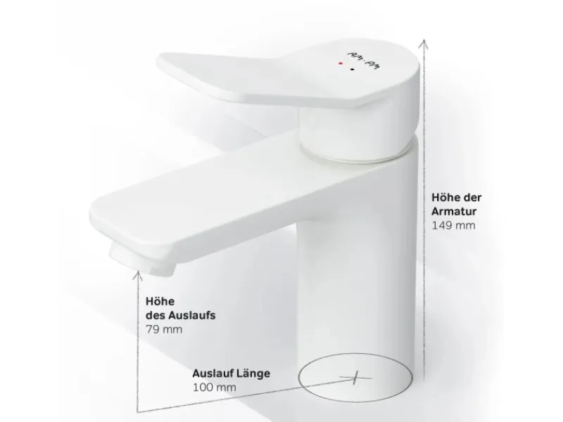 Online AM.PM Einhebel-Waschtischarmatur X-Joy Wasserhahn Bad aus Messing, Waschbecken Armatur, Mischbatterie FXA02133 Weiß