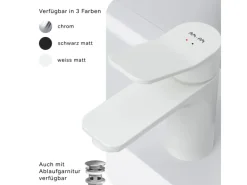 Online AM.PM Einhebel-Waschtischarmatur X-Joy Wasserhahn Bad aus Messing, Waschbecken Armatur, Mischbatterie FXA02133 Weiß