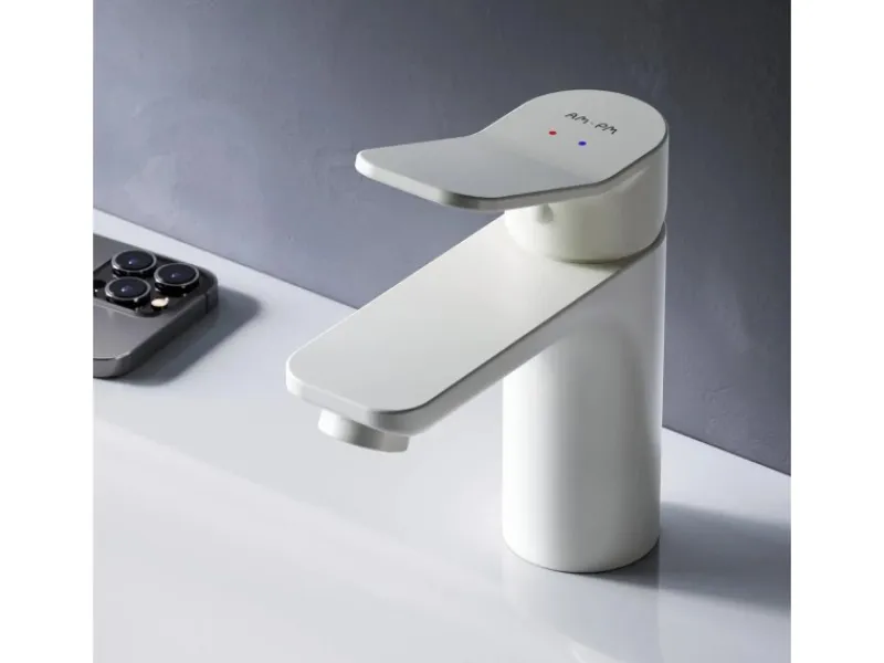 Online AM.PM Einhebel-Waschtischarmatur X-Joy Wasserhahn Bad aus Messing, Waschbecken Armatur, Mischbatterie FXA02133 Weiß