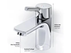 Einhebelmischer<AM.PM Einhebel-Waschtischarmatur X-Joy S Wasserhahn Bad aus Messing, Waschbecken Armatur, Mischbatterie FXB02100