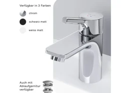 Einhebelmischer<AM.PM Einhebel-Waschtischarmatur X-Joy S Wasserhahn Bad aus Messing, Waschbecken Armatur, Mischbatterie FXB02100