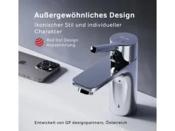 Einhebelmischer<AM.PM Einhebel-Waschtischarmatur X-Joy S Wasserhahn Bad aus Messing, Waschbecken Armatur, Mischbatterie FXB02100