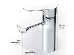 AM.PM Einhebel-Waschtischarmatur Hit Wasserhahn Bad FTA02100 Chrom< Einhebelmischer