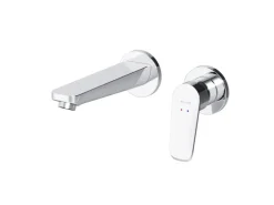 Einhebelmischer<AM.PM Einhebel-Waschtischarmatur Wandmontage X-Joy Wasserhahn Bad, Mischbatterie FXA72600 Chrom