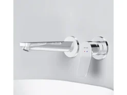 Einhebelmischer<AM.PM Einhebel-Waschtischarmatur Wandmontage X-Joy Wasserhahn Bad, Mischbatterie FXA72600 Chrom