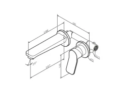 Einhebelmischer<AM.PM Einhebel-Waschtischarmatur Wandmontage X-Joy Wasserhahn Bad, Mischbatterie FXA72600 Chrom