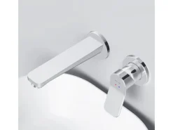 Einhebelmischer<AM.PM Einhebel-Waschtischarmatur Wandmontage X-Joy Wasserhahn Bad, Mischbatterie FXA72600 Chrom