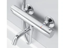 Einhebelmischer<AM.PM Thermostat Duscharmatur Hit Brausearmatur aus Messing Mischbatterie Duschthermostat FTA50000 Chrom
