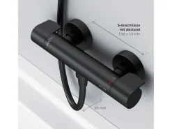 Discount AM.PM Thermostat Duscharmatur X-Joy Brausearmatur aus Messing, Mischbatterie Duschthermostat FXA40022 Schwarz