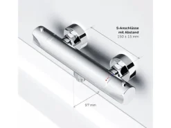Einhebelmischer<AM.PM Thermostat Duscharmatur Hit Brausearmatur aus Messing, Mischbatterie, Duschthermostat FTA40000
