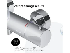 Einhebelmischer<AM.PM Thermostat Duscharmatur Hit Brausearmatur aus Messing, Mischbatterie, Duschthermostat FTA40000