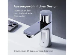 Best AM.PM TouchReel Waschtischarmatur, Wasserhahn Bad aus Messing, Waschbecken Armatur, Mischbatterie X-Joy FXT02500 Chrom