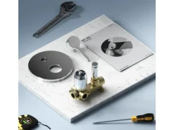 Einhebelmischer<AM.PM Wannen Einhand-Mischbatterie Unterputz Wandthermostat, Thermostat Mischbatterie Dusche X-Joy S FXB45000