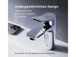 Hot AM.PM Waschtischarmatur EcoStart-Funktion mit Klick-Ablauf, Waschbecken Armatur, Mischbatterie FXA82800 X-Joy Chrom