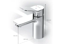 Hot AM.PM Waschtischarmatur EcoStart-Funktion mit Klick-Ablauf, Waschbecken Armatur, Mischbatterie FXA82800 X-Joy Chrom