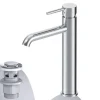 AM.PM Waschtischarmatur Hoch mit Klick-Ablaufgarnitur Spike Wasserhahn Bad, Mischbatterie FPA92200 Chrom< Einhebelmischer