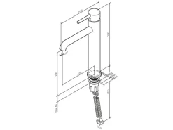 AM.PM Waschtischarmatur Hoch mit Klick-Ablaufgarnitur Spike Wasserhahn Bad, Mischbatterie FPA92200 Chrom< Einhebelmischer