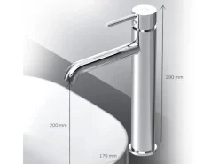 AM.PM Waschtischarmatur Hoch mit Klick-Ablaufgarnitur Spike Wasserhahn Bad, Mischbatterie FPA92200 Chrom< Einhebelmischer