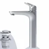 Einhebelmischer<AM.PM Waschtischarmatur Hoch mit Klick-Ablauf Like Wasserhahn Bad, Waschbecken Armatur, Mischbatterie FLA92200  Chrom