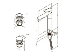 AM.PM Waschtischarmatur Hoch mit Klick-Ablaufgarnitur, Waschbecken Armatur, Mischbatterie FXA92200 X-Joy Chrom< Einhebelmischer