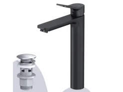 Sale AM.PM Waschtischarmatur Hoch mit Klick-Ablaufgarnitur, Waschbecken Armatur, Mischbatterie FXA92222 X-Joy Schwarz