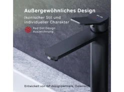 Sale AM.PM Waschtischarmatur Hoch mit Klick-Ablaufgarnitur, Waschbecken Armatur, Mischbatterie FXA92222 X-Joy Schwarz
