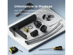 Sale AM.PM Waschtischarmatur Hoch mit Klick-Ablaufgarnitur, Waschbecken Armatur, Mischbatterie FXA92222 X-Joy Schwarz